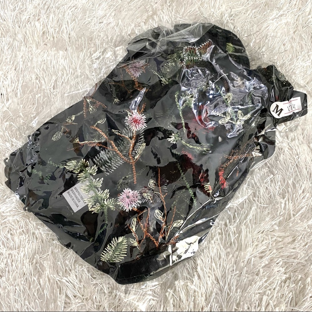 Sheer Black Floral Embroidered Bra & Panty Set - Picture 5 of 8